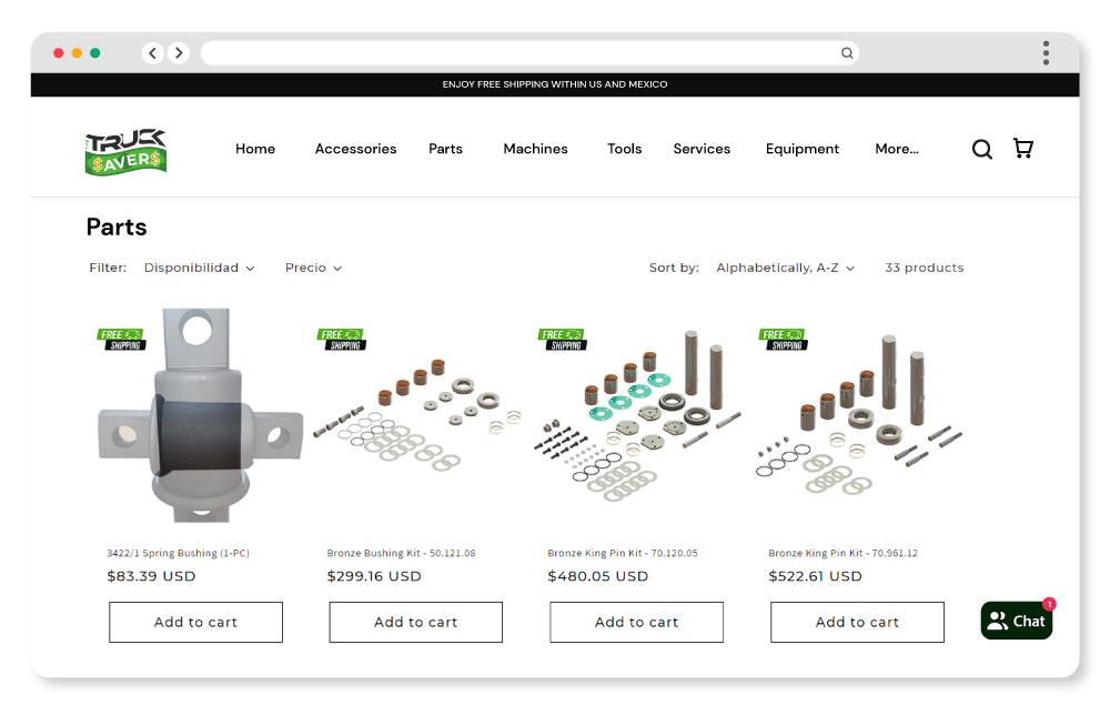 Captura de pantalla de la tienda de The Truck Saver